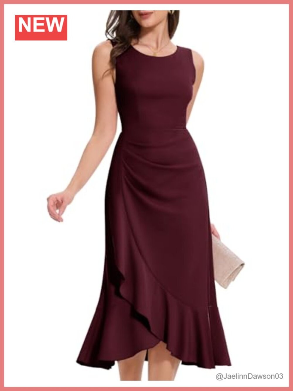 Sleeveless Hi-Low Ruffle Mermaid Formal Wedding Guest Dress Ruched Waist